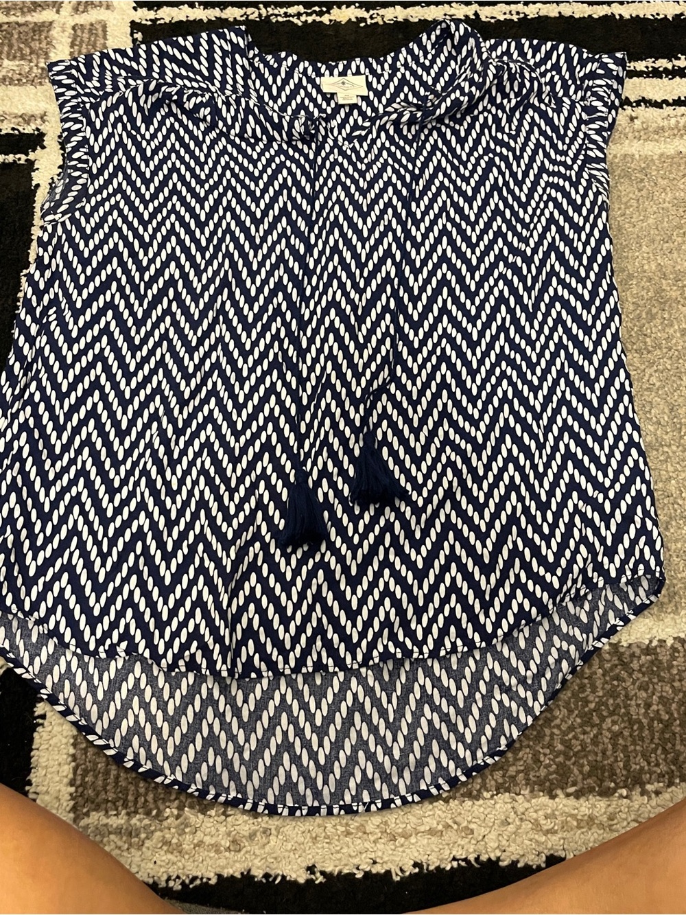 Navy Chevron Tie-Front Women's Skirt